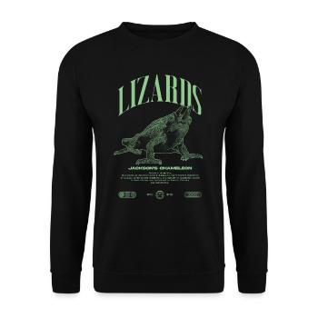 Jackson's Chamäleon Streetwear Eidechsenwärter - Unisex Pullover - Schwarz - Vorne - Alina (178cm) & Michal (187cm)