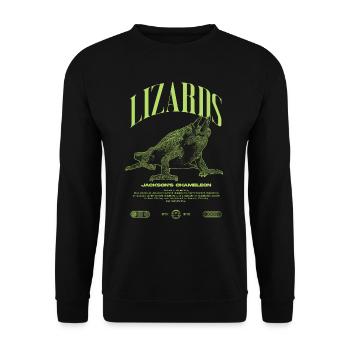 Jackson's Chameleon Streetwear Lizard Keeper - Unisex Sweatshirt - black - Front - Alina (178cm) & Michal (187cm)