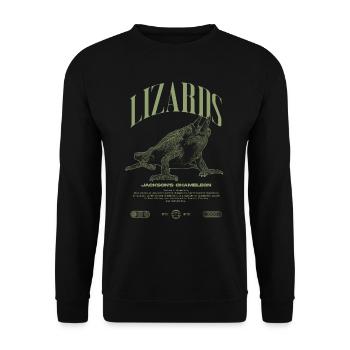 Jackson's Chameleon Streetwear Lizard Keeper - Unisex Sweatshirt - black - Front - Alina (178cm) & Michal (187cm)