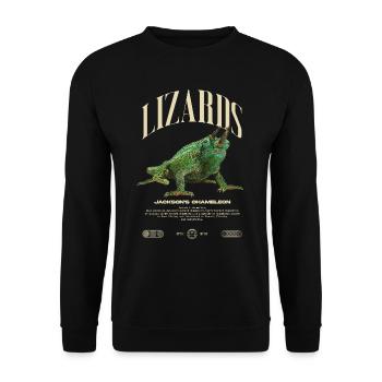 Jackson's Chameleon Streetwear Lizard Keeper - Unisex Sweatshirt - black - Front - Alina (178cm) & Michal (187cm)
