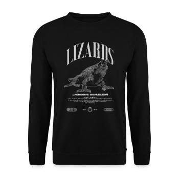 Jackson's Chamäleon Streetwear Eidechsenwärter - Unisex Pullover - Schwarz - Vorne - Alina (178cm) & Michal (187cm)