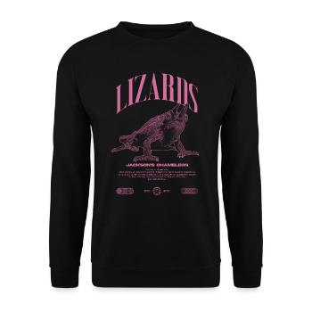 Jackson's Chamäleon Streetwear Eidechsenwärter - Unisex Pullover - Schwarz - Vorne - Alina (178cm) & Michal (187cm)