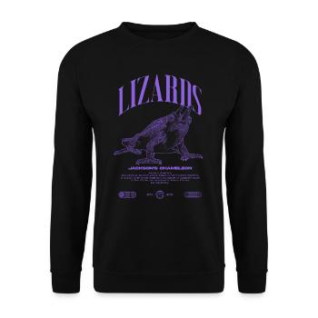 Jackson's Chamäleon Streetwear Eidechsenwärter - Unisex Pullover - Schwarz - Vorne - Alina (178cm) & Michal (187cm)