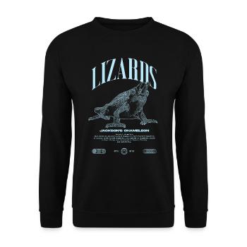 Jackson's Chameleon Streetwear Lizard Keeper - Unisex Sweatshirt - black - Front - Alina (178cm) & Michal (187cm)