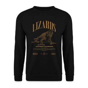 Jackson's Chamäleon Streetwear Eidechsenwärter - Unisex Pullover - Schwarz - Vorne - Alina (178cm) & Michal (187cm)