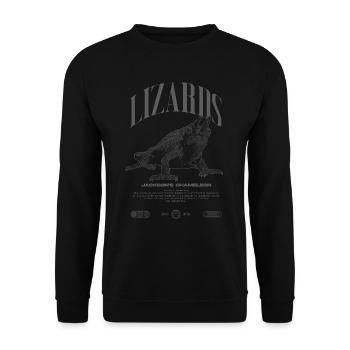 Jackson's Chamäleon Streetwear Eidechsenwärter - Unisex Pullover - Schwarz - Vorne - Alina (178cm) & Michal (187cm)
