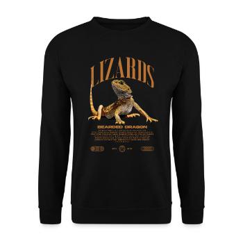 Dragon barbu Streetwear gardien de lézard - Sweat-shirt Unisexe - noir - Devant - Alina (178cm) & Michal (187cm)