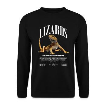 Dragon barbu Streetwear gardien de lézard - Sweat-shirt Unisexe - noir - Devant - Alina (178cm) & Michal (187cm)