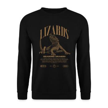Dragon barbu Streetwear gardien de lézard - Sweat-shirt Unisexe - noir - Devant - Alina (178cm) & Michal (187cm)