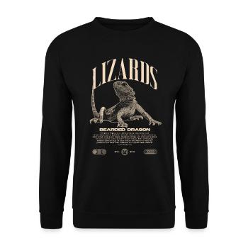 Dragon barbu Streetwear gardien de lézard - Sweat-shirt Unisexe - noir - Devant - Alina (178cm) & Michal (187cm)