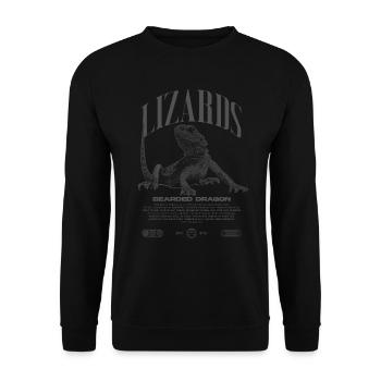 Dragon barbu Streetwear gardien de lézard - Sweat-shirt Unisexe - noir - Devant - Alina (178cm) & Michal (187cm)