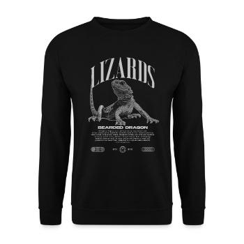 Dragon barbu Streetwear gardien de lézard - Sweat-shirt Unisexe - noir - Devant - Alina (178cm) & Michal (187cm)