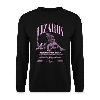 Dragon barbu Streetwear gardien de lézard - Sweat-shirt Unisexe - noir - Devant - Alina (178cm) & Michal (187cm)