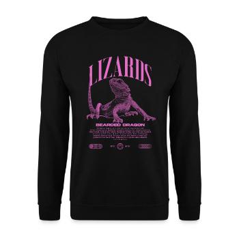 Dragon barbu Streetwear gardien de lézard - Sweat-shirt Unisexe - noir - Devant - Alina (178cm) & Michal (187cm)