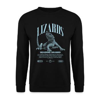 Dragon barbu Streetwear gardien de lézard - Sweat-shirt Unisexe - noir - Devant - Alina (178cm) & Michal (187cm)