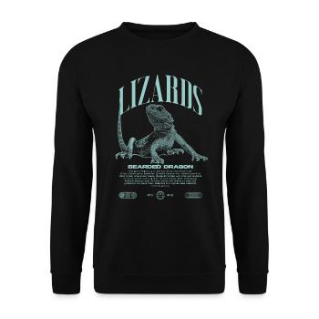 Dragon barbu Streetwear gardien de lézard - Sweat-shirt Unisexe - noir - Devant - Alina (178cm) & Michal (187cm)