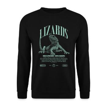 Dragon barbu Streetwear gardien de lézard - Sweat-shirt Unisexe - noir - Devant - Alina (178cm) & Michal (187cm)