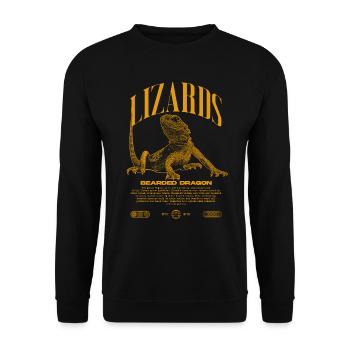 Dragon barbu Streetwear gardien de lézard - Sweat-shirt Unisexe - noir - Devant - Alina (178cm) & Michal (187cm)
