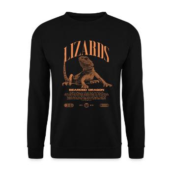 Dragon barbu Streetwear gardien de lézard - Sweat-shirt Unisexe - noir - Devant - Alina (178cm) & Michal (187cm)