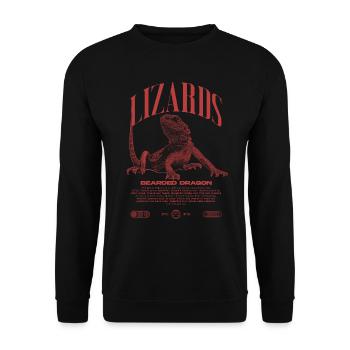 Dragon barbu Streetwear gardien de lézard - Sweat-shirt Unisexe - noir - Devant - Alina (178cm) & Michal (187cm)