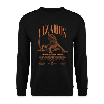 Dragon barbu Streetwear gardien de lézard - Sweat-shirt Unisexe - noir - Devant - Alina (178cm) & Michal (187cm)