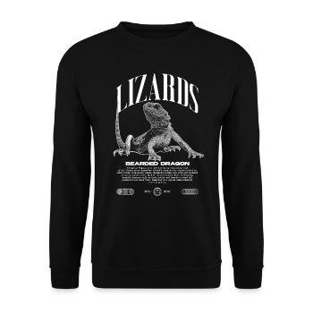 Dragon barbu Streetwear gardien de lézard - Sweat-shirt Unisexe - noir - Devant - Alina (178cm) & Michal (187cm)