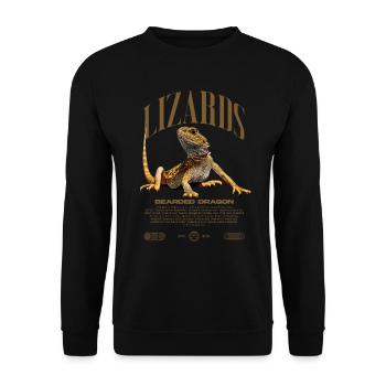 Dragon barbu Streetwear gardien de lézard - Sweat-shirt Unisexe - noir - Devant - Alina (178cm) & Michal (187cm)