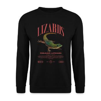 Phelsuma laticauda Day Gecko Lizard Keeper - Unisex Sweatshirt - black - Front - Alina (178cm) & Michal (187cm)