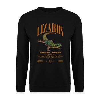 Phelsuma laticauda Day Gecko Lizard Keeper - Unisex Sweatshirt - black - Front - Alina (178cm) & Michal (187cm)