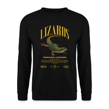 Phelsuma laticauda Day Gecko Lizard Keeper - Unisex Sweatshirt - black - Front - Alina (178cm) & Michal (187cm)