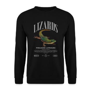 Phelsuma laticauda Day Gecko Lizard Keeper - Unisex Sweatshirt - black - Front - Alina (178cm) & Michal (187cm)