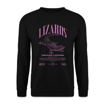 Phelsuma laticauda Day Gecko Lizard Keeper - Unisex Sweatshirt - black - Front - Alina (178cm) & Michal (187cm)
