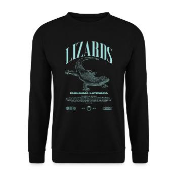 Phelsuma laticauda Day Gecko Lizard Keeper - Unisex Sweatshirt - black - Front - Alina (178cm) & Michal (187cm)