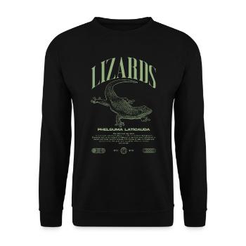 Phelsuma laticauda Day Gecko Lizard Keeper - Unisex Sweatshirt - black - Front - Alina (178cm) & Michal (187cm)