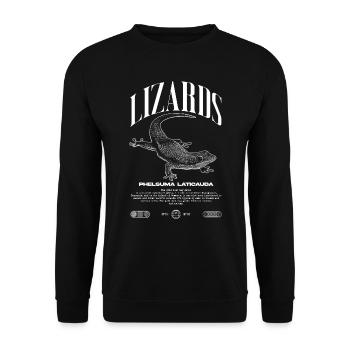 Phelsuma laticauda Day Gecko Lizard Keeper - Unisex Sweatshirt - black - Front - Alina (178cm) & Michal (187cm)