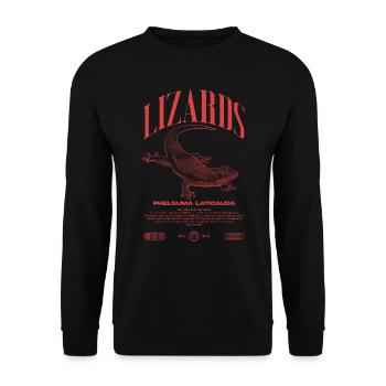 Phelsuma laticauda Day Gecko Lizard Keeper - Unisex Sweatshirt - black - Front - Alina (178cm) & Michal (187cm)