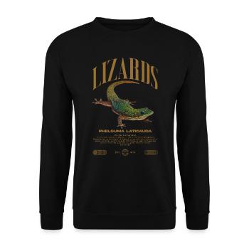 Phelsuma laticauda Day Gecko Lizard Keeper - Unisex Sweatshirt - black - Front - Alina (178cm) & Michal (187cm)