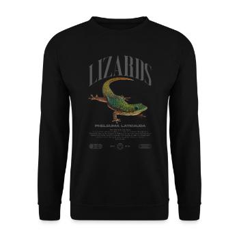 Phelsuma laticauda Day Gecko Lizard Keeper - Unisex Sweatshirt - black - Front - Alina (178cm) & Michal (187cm)