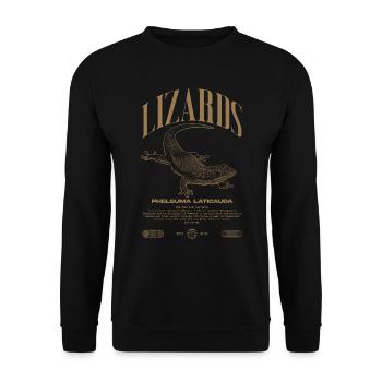 Phelsuma laticauda Day Gecko Lizard Keeper - Unisex Sweatshirt - black - Front - Alina (178cm) & Michal (187cm)