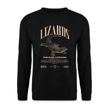 Phelsuma laticauda Day Gecko Lizard Keeper - Unisex Sweatshirt - black - Front - Alina (178cm) & Michal (187cm)