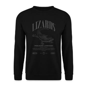 Phelsuma laticauda Day Gecko Lizard Keeper - Unisex Sweatshirt - black - Front - Alina (178cm) & Michal (187cm)