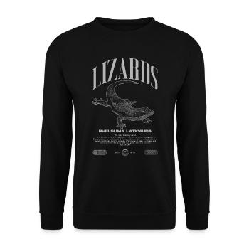 Phelsuma laticauda Day Gecko Lizard Keeper - Unisex Sweatshirt - black - Front - Alina (178cm) & Michal (187cm)