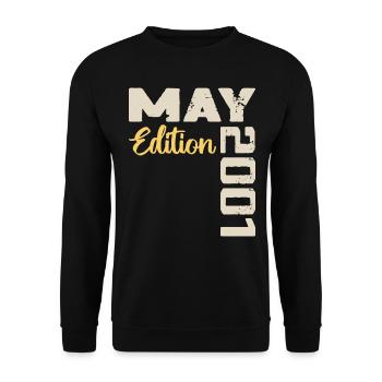 Mai 2001 Anniversaire Mai 2001 Cadeau Mai 2001 Mai - Sweat-shirt Unisexe - noir - Devant - Alina (178cm) & Michal (187cm)