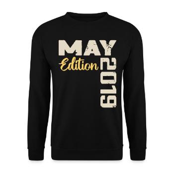 May 2019 Birthday May 2019 Gift May 2019 May - Unisex Sweatshirt - black - Front - Alina (178cm) & Michal (187cm)