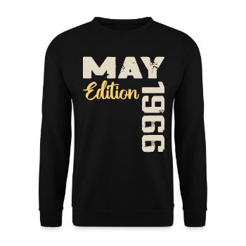 May 1966 Birthday May 1966 Gift May 1966 May - Unisex Sweatshirt - black - Front - Alina (178cm) & Michal (187cm)