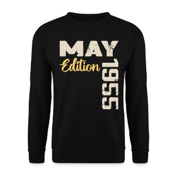 May 1955 Birthday May 1955 Gift May 1955 May - Unisex Sweatshirt - black - Front - Alina (178cm) & Michal (187cm)