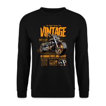 Moto Motards Motard Anniversaire Né En 1961 - Sweat-shirt Unisexe - noir - Devant - Alina (178cm) & Michal (187cm)