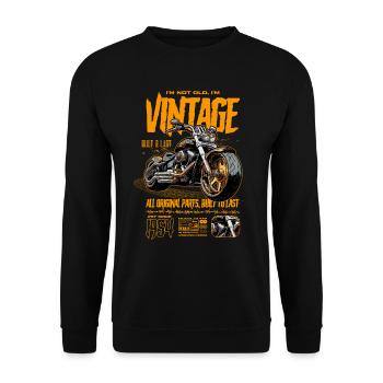 Motorcycle Bikers Motorbike Birthday Born In 1954 - Unisex Sweatshirt - black - Front - Alina (178cm) & Michal (187cm)