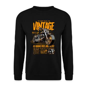 Motorcycle Bikers Motorbike Birthday Born In 1952 - Unisex Sweatshirt - black - Front - Alina (178cm) & Michal (187cm)