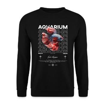 Betta Fish Keeper Moderne Streetwear - Unisex Pullover - Schwarz - Vorne - Alina (178cm) & Michal (187cm)